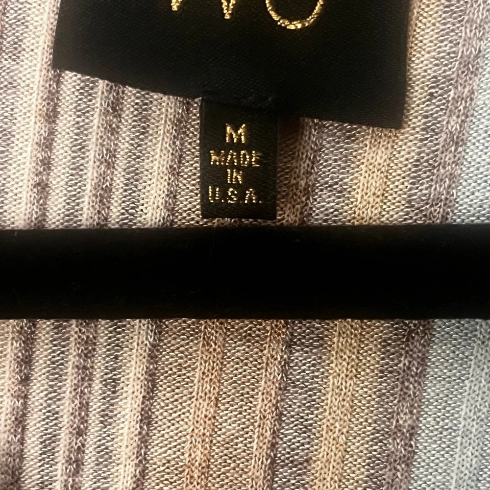 W5 Anthropologie Sample - Women's Striped V-Neck Top - Blue and Brown - Picture 2 of 5